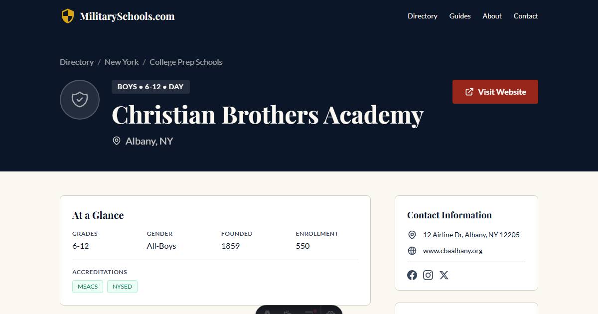 Mycba Christian Brothers Academy | College Prep School in Albany, NY